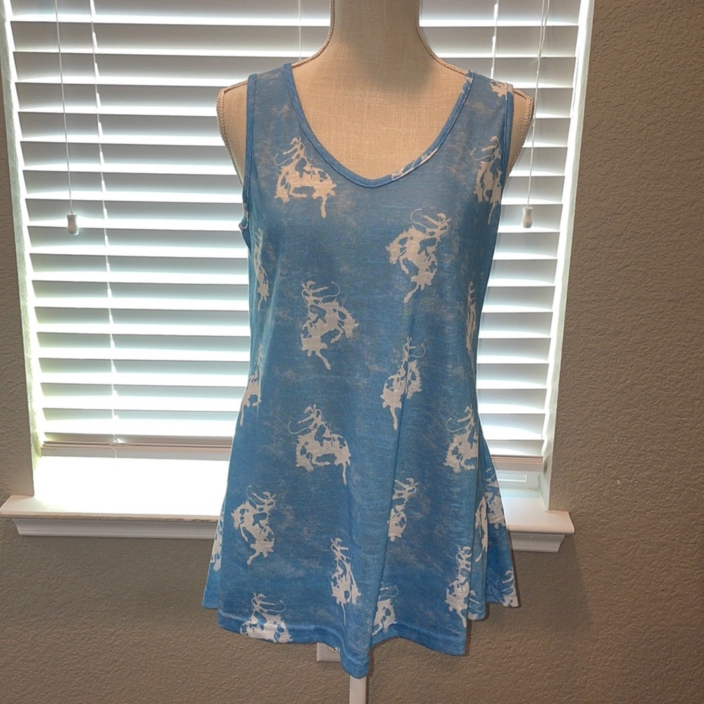 NWOT L&B Cowboy on Horse Tank Top in Size Small